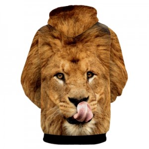 Lion Patterned 3D Animal Print Hoodie