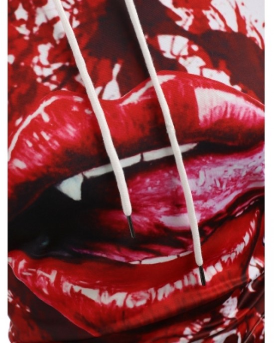 Blood Lip Tongue Print Hoodie
